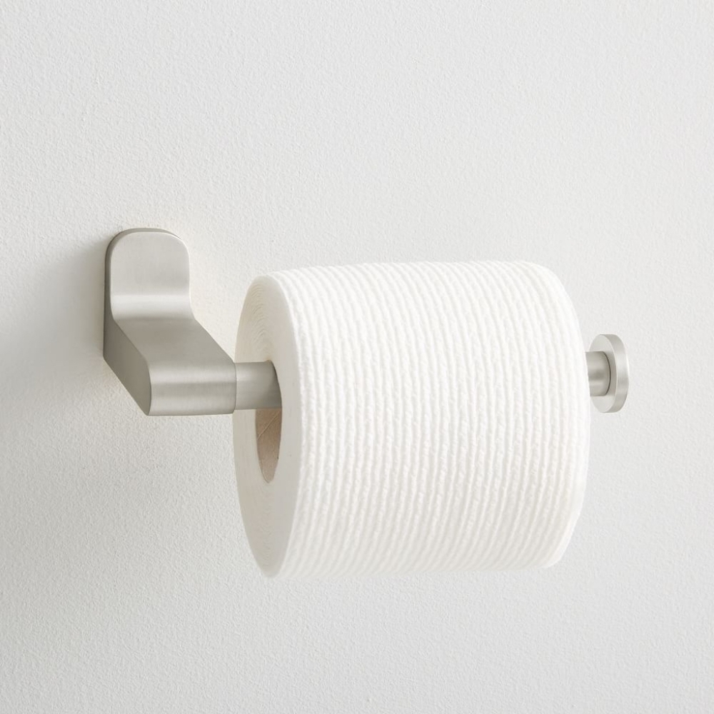 NIB West Elm Mid Century Toilet Paper Holder Brushed Nickel